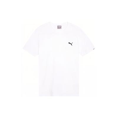 Ess Logo Embroidered Solid Casual Crew Neck T-Shirt Men Tops White 584369-02