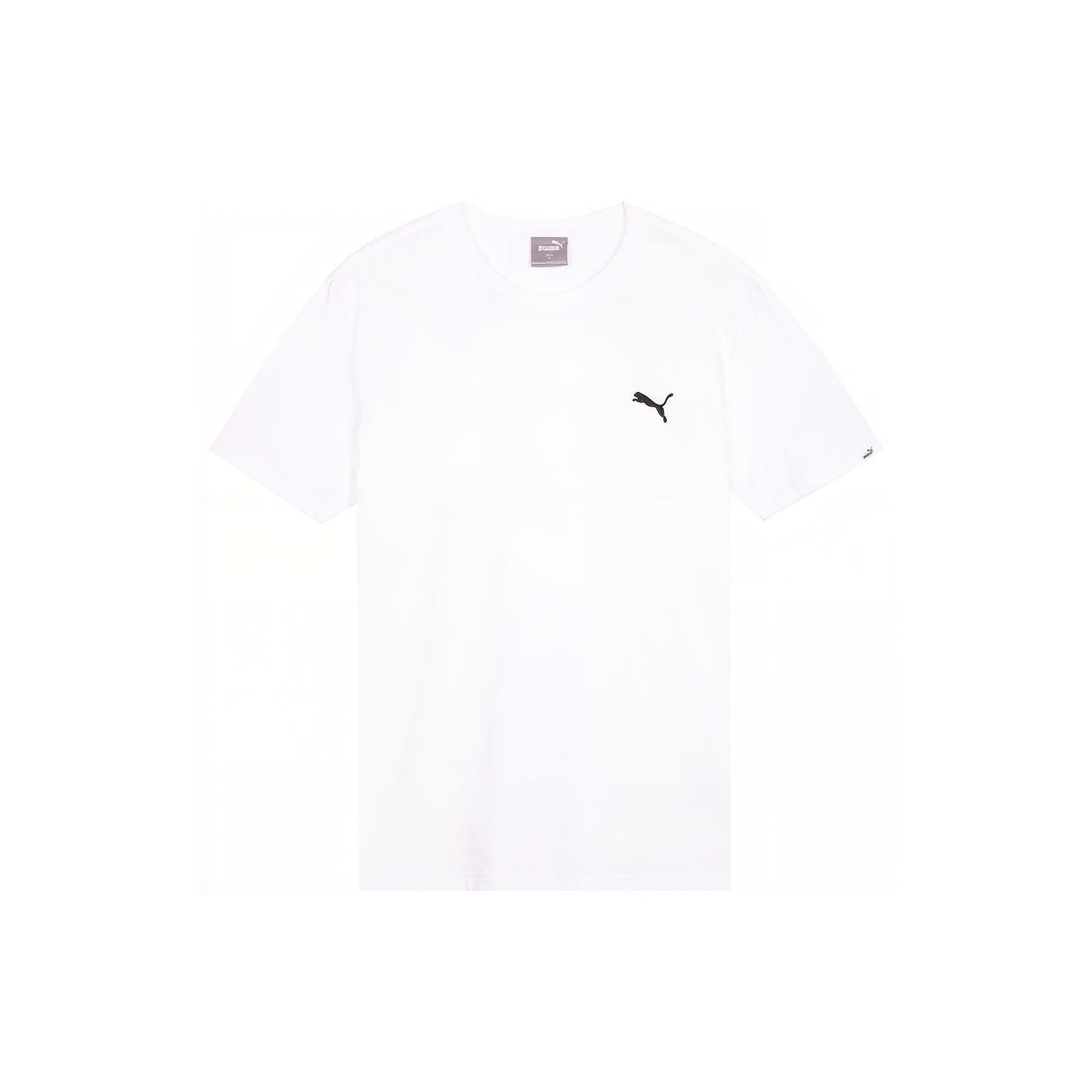 

Мужская однотонная повседневная футболка с круглым вырезом и логотипом Puma Ess, белые топы 584369-02 M