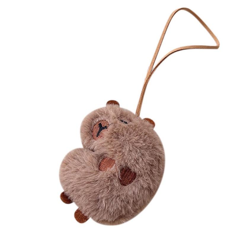 Capybara Pendant Keychain Cartoon Plush Doll Toy Student Bag Hanging Decorative Doll Friend Gift