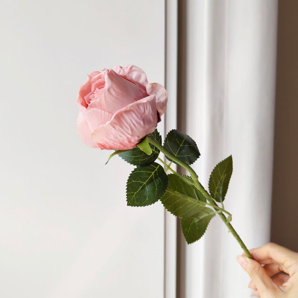 10pcs Rose Artificial Flower Burt Edge Fake Rose Stems 50cm for Wedding Home Hotel Event Floral Arrangement Decoration