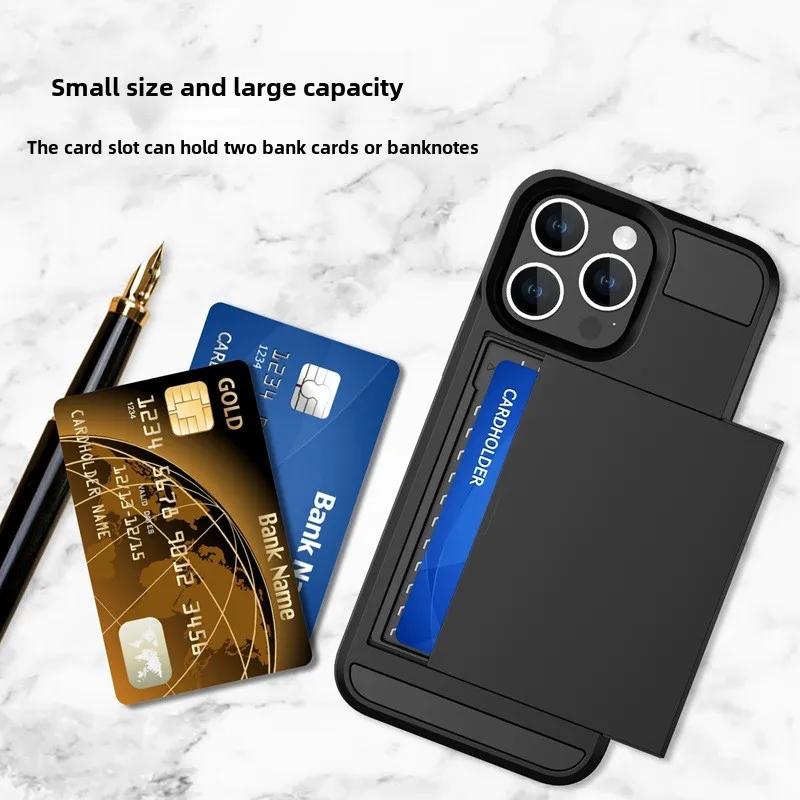 Custodia per Telefono per IPhone 17 Air 16E 16 15 14 Plus 13 12 11 Pro Max Portafoglio con Scomparto Porta Carte Tasca Scorrevole Cover Protettiva