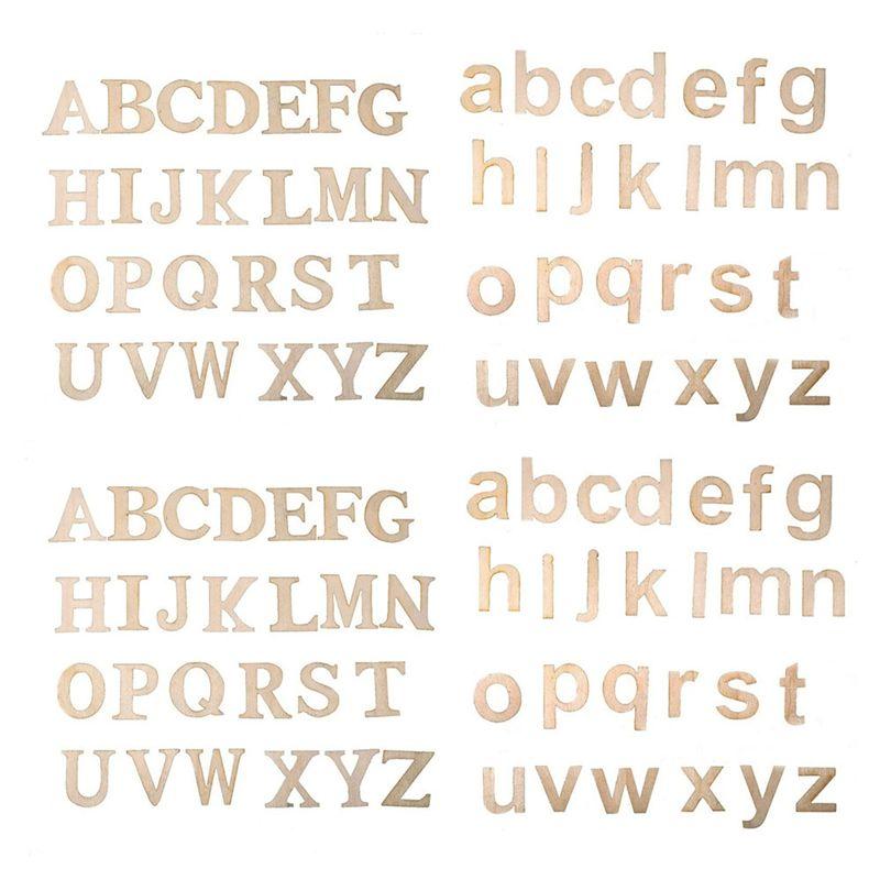 104PCS Wooden Alphabet Letters For DIY Crafts 3D Letters For Home Wall Decor