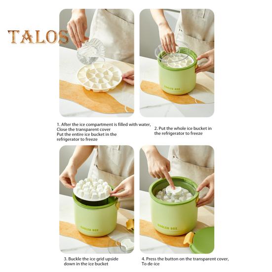 Ice Bucket Ice Cube Tray with Lid & Bin Efficient Ice Making Mold for Freezer Easy Release Reusable Ice Cube Maker for Drinks Coffee