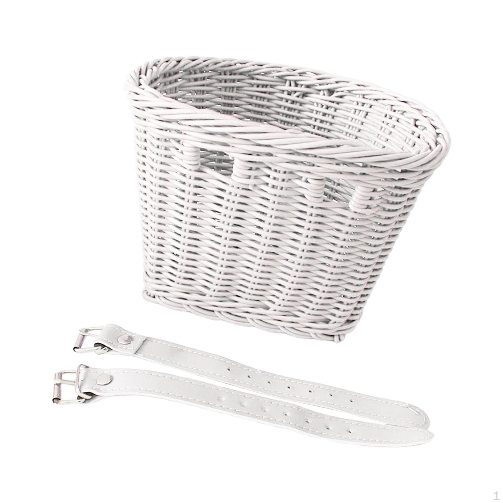 

Детский передний руль, велосипедная корзина, имитация велосипеда из ротанга, универсальный легкий аксессуар White