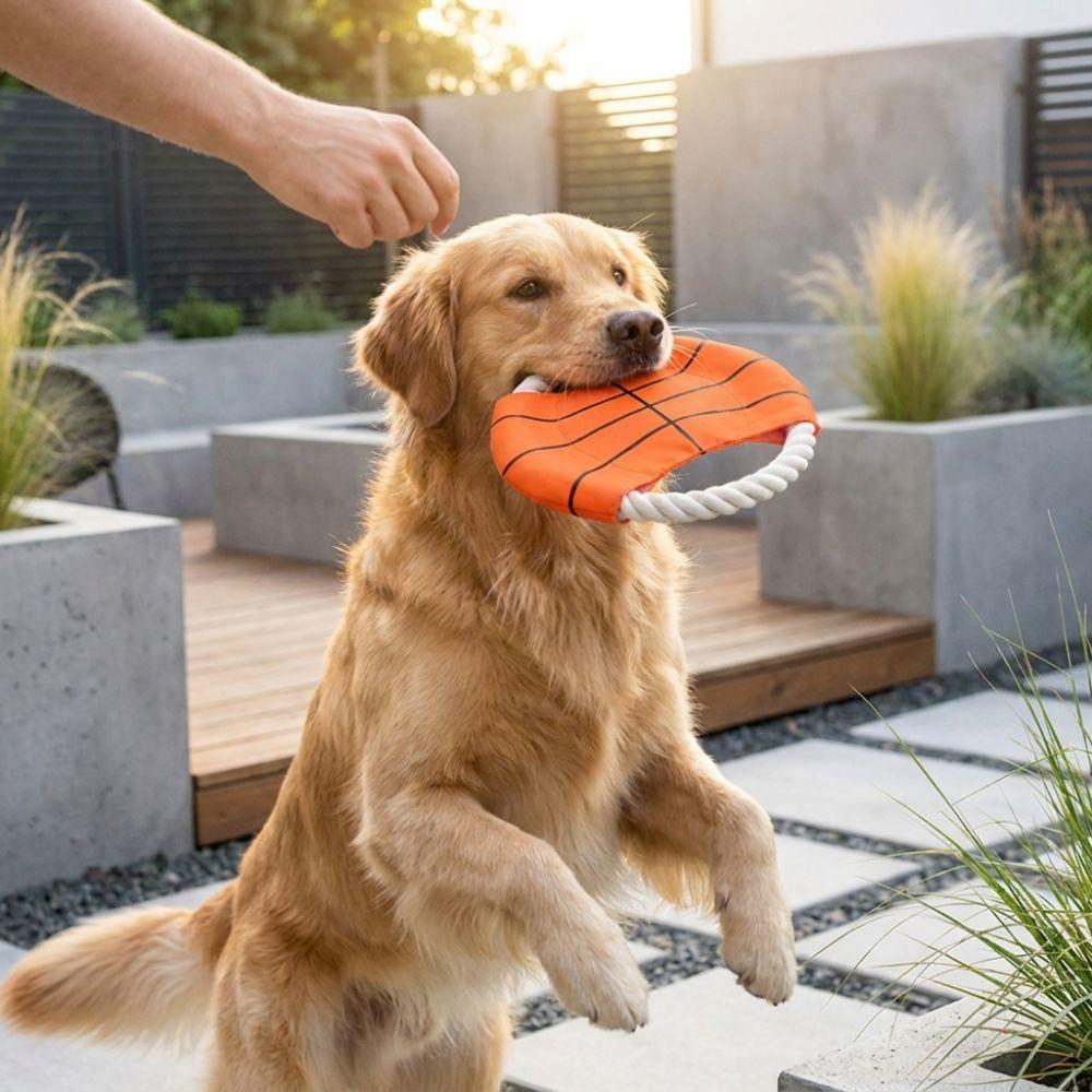 Resistant Chew Flying Saucer Dog Toy Bite-Resistant Safe Soft Puppy Chew Toy Rugby Football Basketball Teeth Grinding