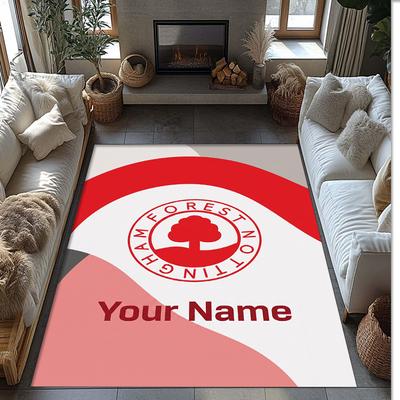 Nottingham Forest FC Printed Crystal Velvet Rug Non‑Slip Crystal Velvet Carpet For Sofa Bedroom Indoor Home Decoration