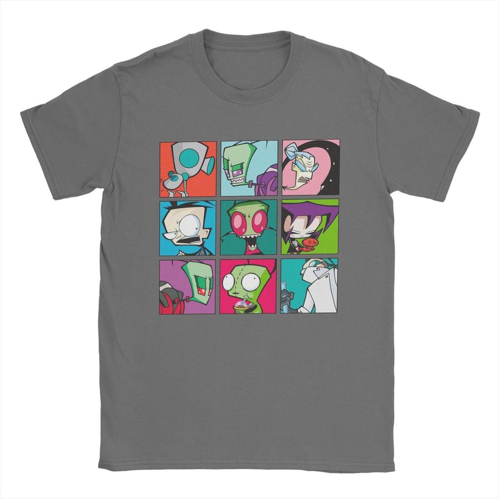 Funny Invader Zim Characters T-Shirt for Men Round Neck Pure Cotton T Shirt Short Sleeve Tees Adult Tops
