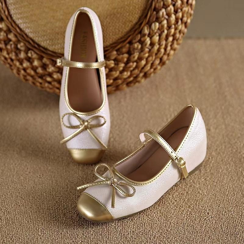 

Fashion Fashion Korean Shoes Low Heels Ballerinas Woman Shallow Mouth Female Footwear Summer Ballet Dress New Mary Janes Rubber Sprin 35 золотой