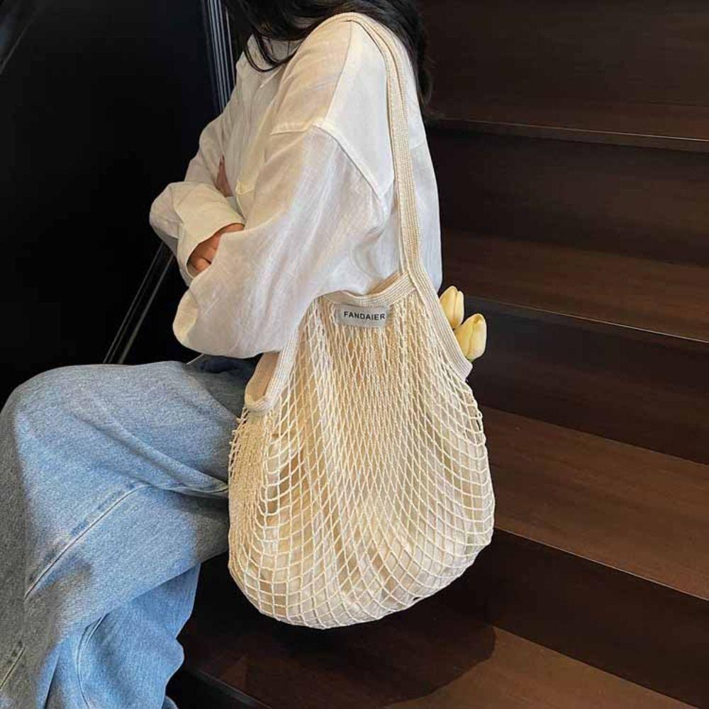 Korean Style Hollow Woven Shoulder Bag Large Capacity Summer Beach Tote Bags  Swimming