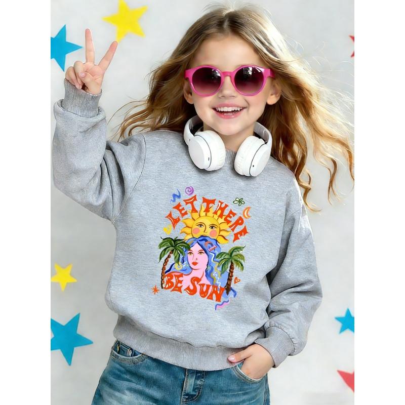 European sizes Cute Printed Pattern 0-3 Years Kids' Lightweight Round Neck Sweatshirt, Comfortable and Stylish, First Choice for Outdoor Wear