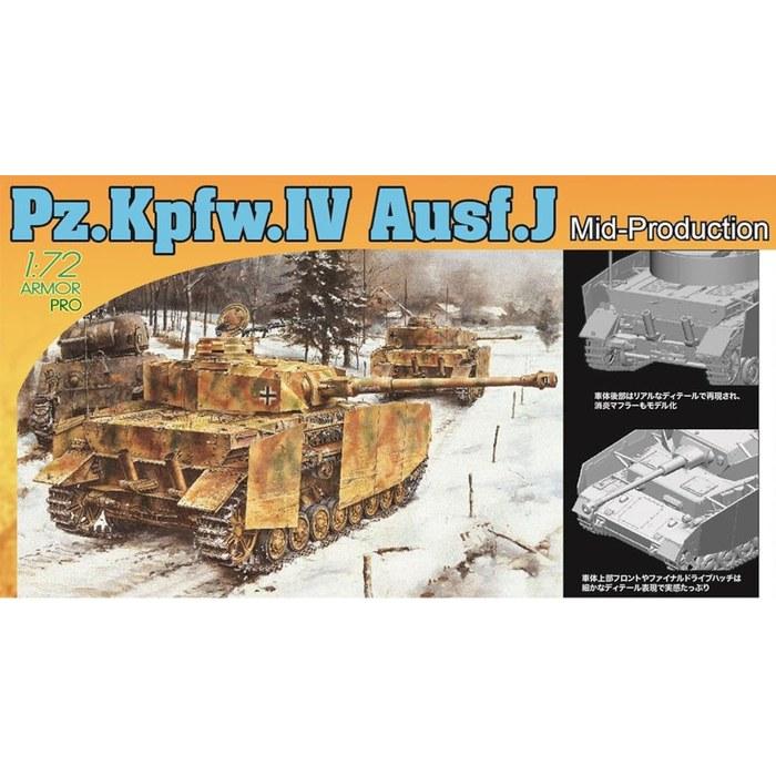 PLATZ Dragon 1/72 WWII German Panzer IV Ausf. J Mid-Production Plastic Model DR7498 (Tank) Molded Color