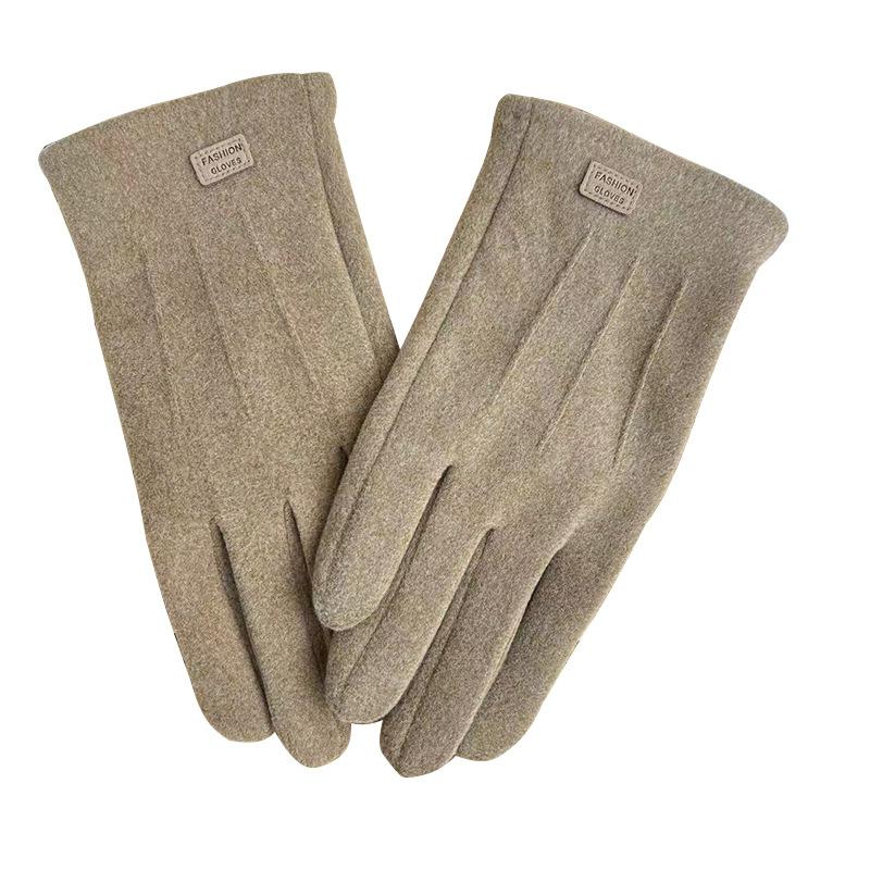 Men'S Gloves Fleece Warm German Fleece Windproof And Cold Proof Touch Screen Cycling Driving Gloves