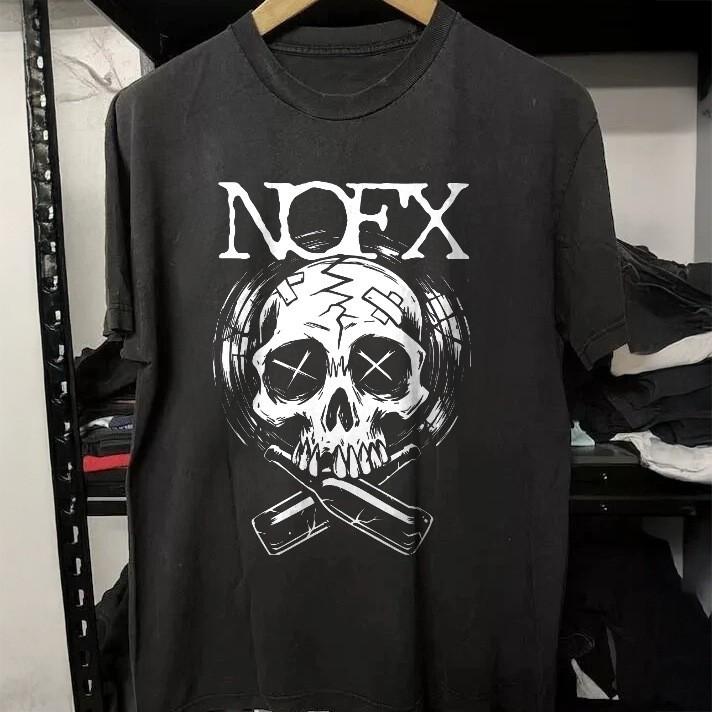 HOT! NOFX - T-Shirt Punk Eye Black Heavy Cotton T-Shirt