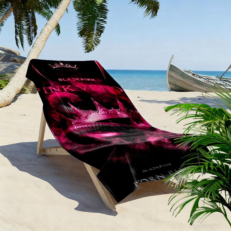 Vibrant Pink Vibes: Blackpink's Signature Style Beach Towel Portable for Travel Beach Seaside Absorbent Bath Towel Swim Travel and Vacation Towels