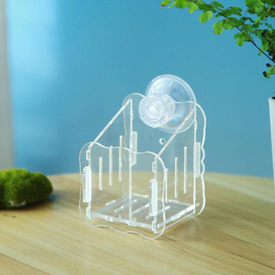 Portavaso per piante da acquario, sospeso, con ventose, in acrilico trasparente, per acquari