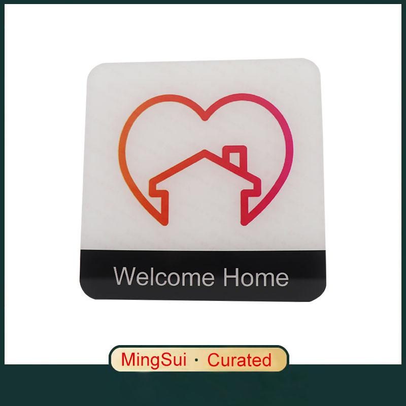 Pop Black Acrylic Creative Signage Welcome Home Sign Wall Label Sticker Warning Badge for Family Houses Residential Apartment Home