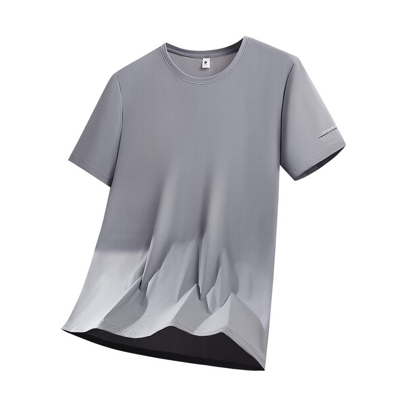 T-shirt in Seta di Ghiaccio Moda Uomo Casual Asciugatura Rapida Manica Corta Fresca Traspirante Larga Top Sportivo Uomo Slim Traspirante Casual Manica Corta