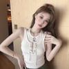 Women's Retro White Lace-Up Camisole Vest - Sweet & Spicy Style for Summer 2026