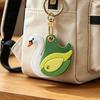 Keychain Pendant Gradient Swan Shape Bag Pendant with Metal Buckle Imitation Leather Access Card
