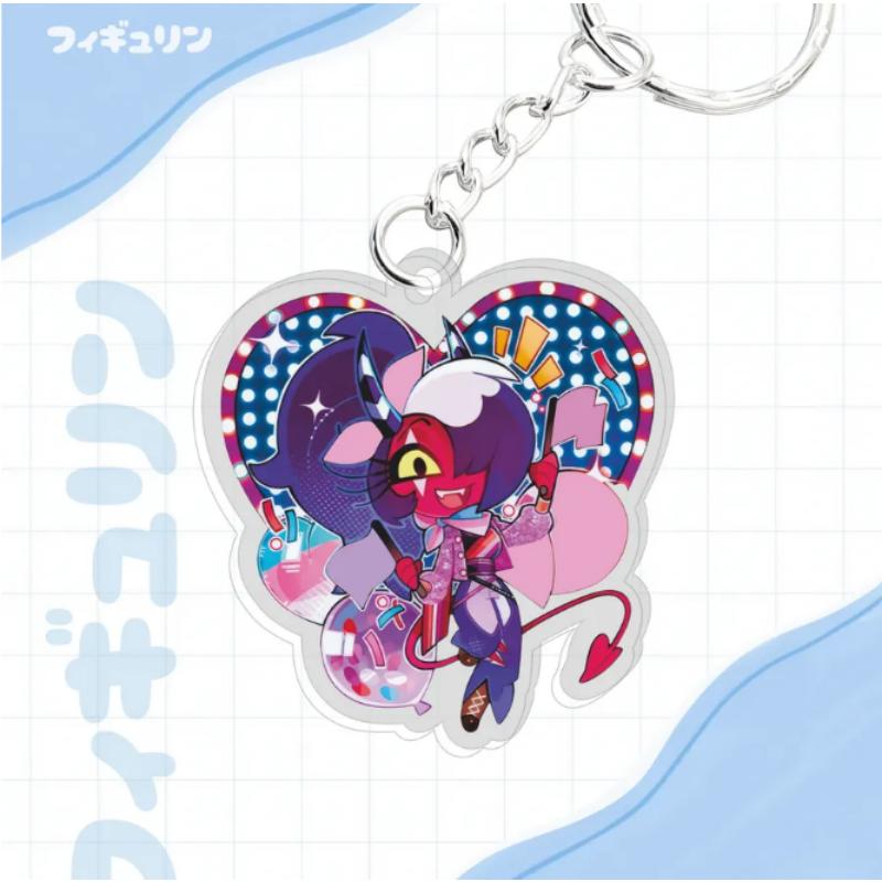 Acrylic Key Buckle for Helluva Boss Moxxie Millie Stolas Beelzebub Stella Anime Theme Acrylic Creative Keychain Pendant Gift