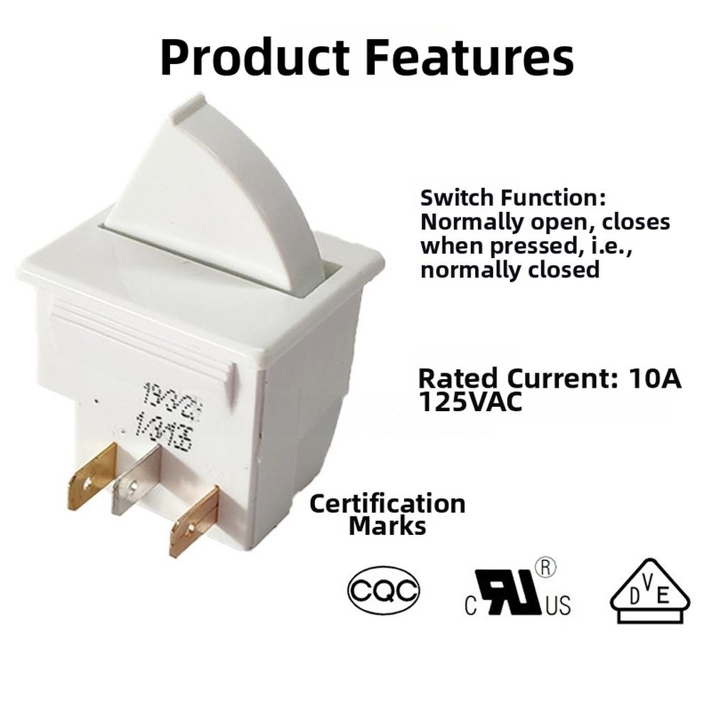 2/4pcs 3 Prong Refrigerator Door Switch Normally Closed Open Push Button Switch For Household Refrigerator Easy Installation
