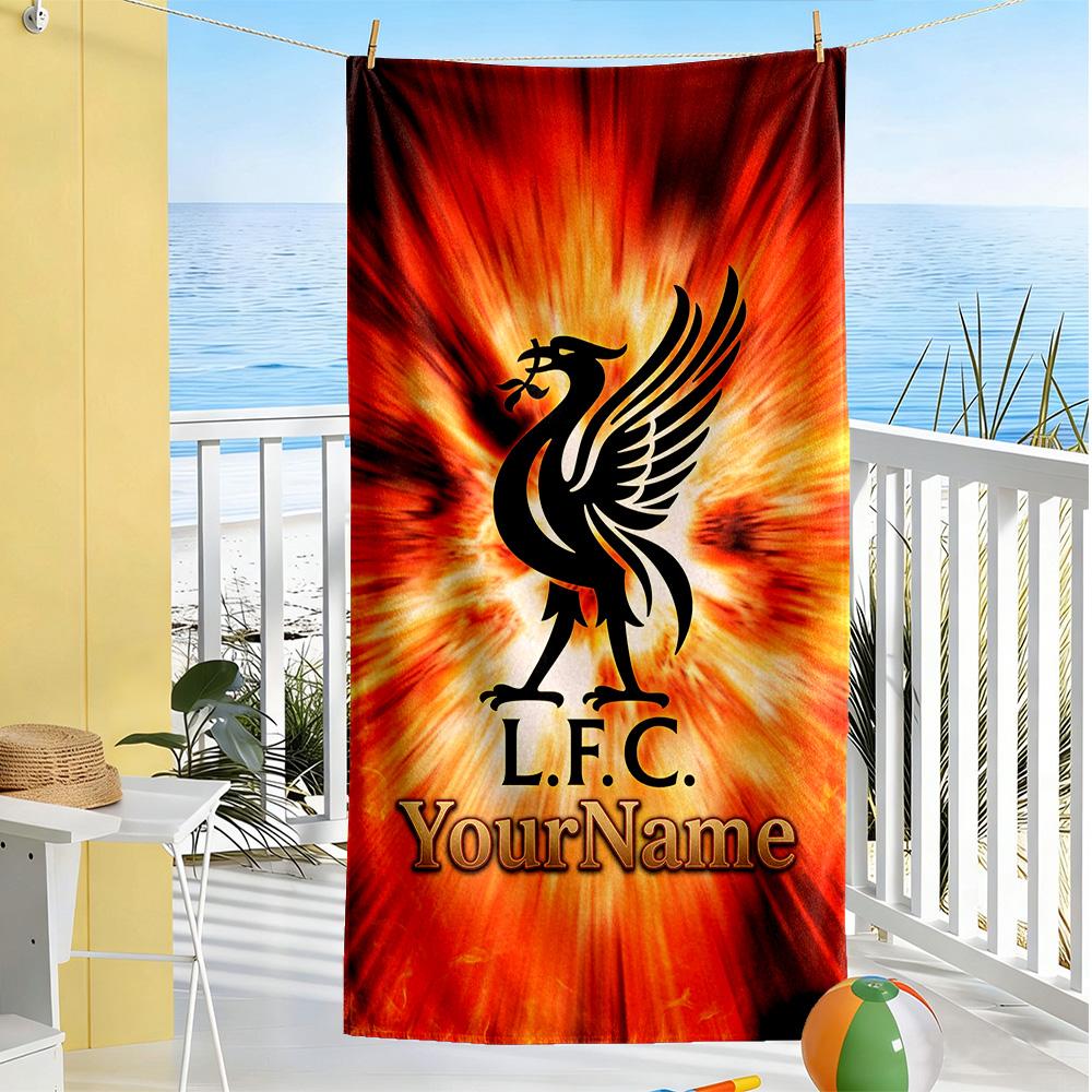 Liverpool Customize Your Name Beach Towel Soft Durable Quick-Dry Perfect for Traveling Yoga Camping and Swimming