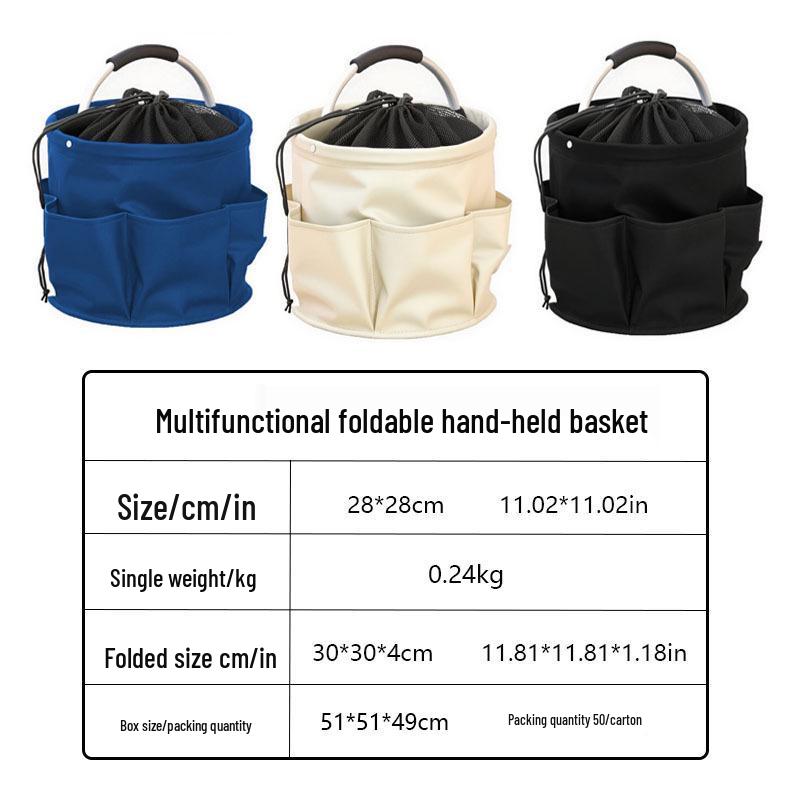 Multifunctional Foldable Storage Basket for Camping, Picnic, Toiletries, Shower, and Household Use