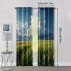 2pc,  Curtain A History of Clear Grasslands and Heavy Rain Clouds1 Machine Washable Polyester,Without Electricity Versatile Use
