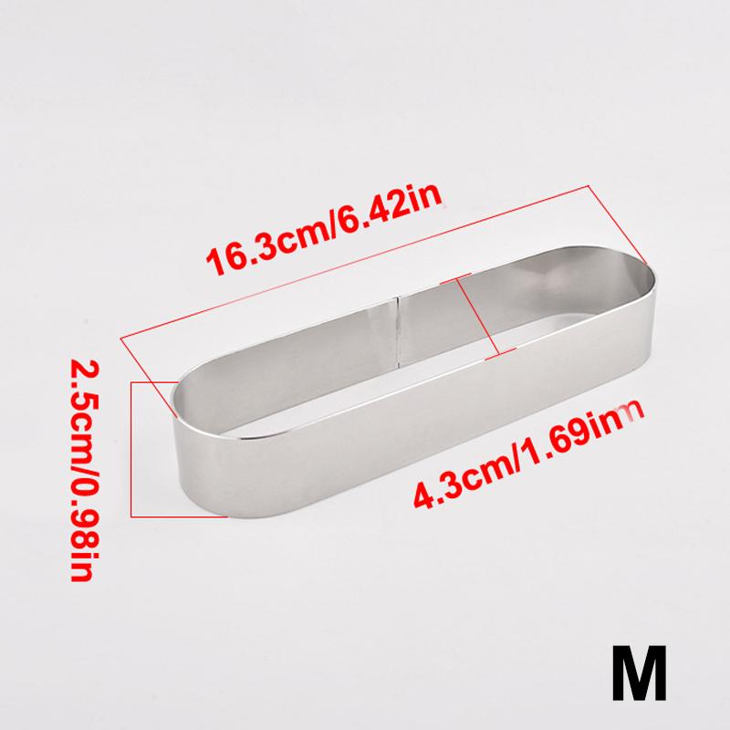 4 Sizes Stainless Steel Mousse Ring Rectangle Oval Cake Ring Cookie Cutters Mousse Baking Mold Tiramisu Puff Bake Tools