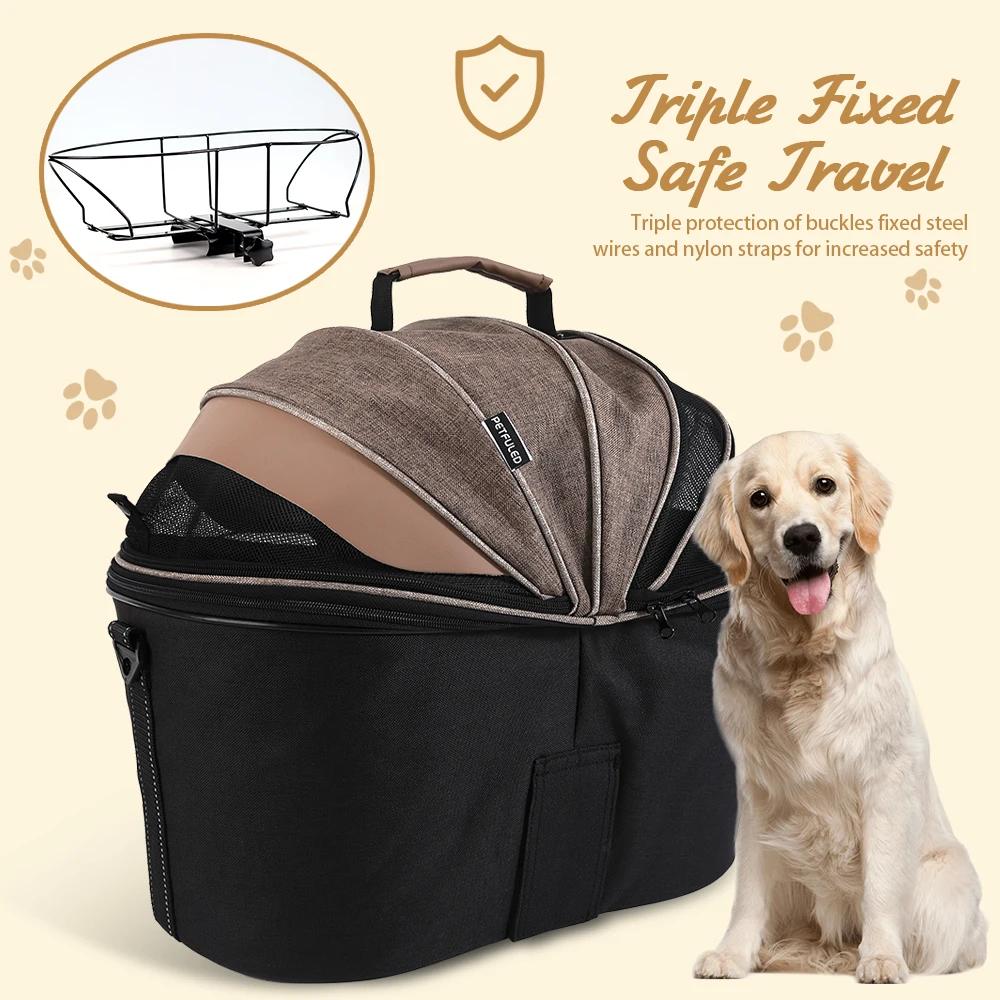 Dog Rear Bicycle Basket,  Pet Commuter Seat Basket for Rear of Bicycle, Easy To Comfortable Padded Bicycle Basket