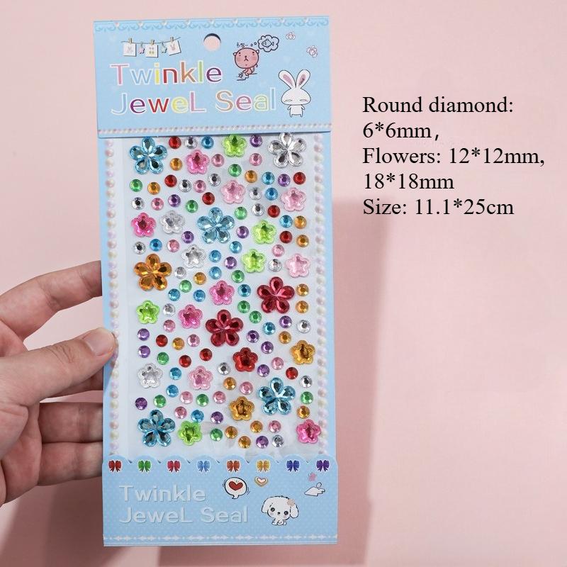 1 Sheet 3D Heart Shape Sticker Acrylic Crystal Children's Stickers Simulation Diamond Pearl Photo Album Decoration Stickers