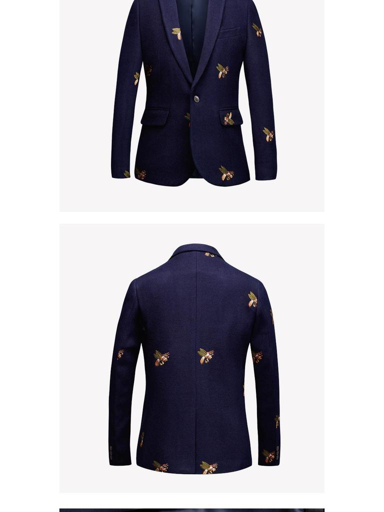 2025 Men's Slim Fit Business Casual Single-Breasted Blazer, Two-Button, Plus Size, Notch Lapel