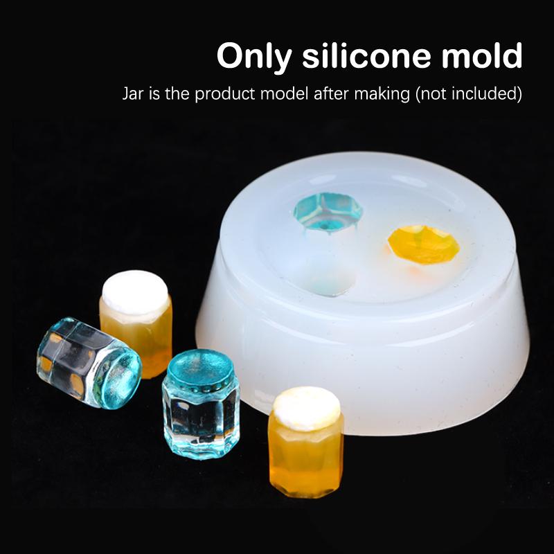 Mini Mold 1:12 Dollhouse Miniature Beverage Can Honey Pot Drink Bottle Diy Silicone Mold Doll House Home Decor(Only Mold)