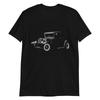 1930 Ford Model A 5-raams Coupe Hot Rod Unisex T-shirt met korte mouwen