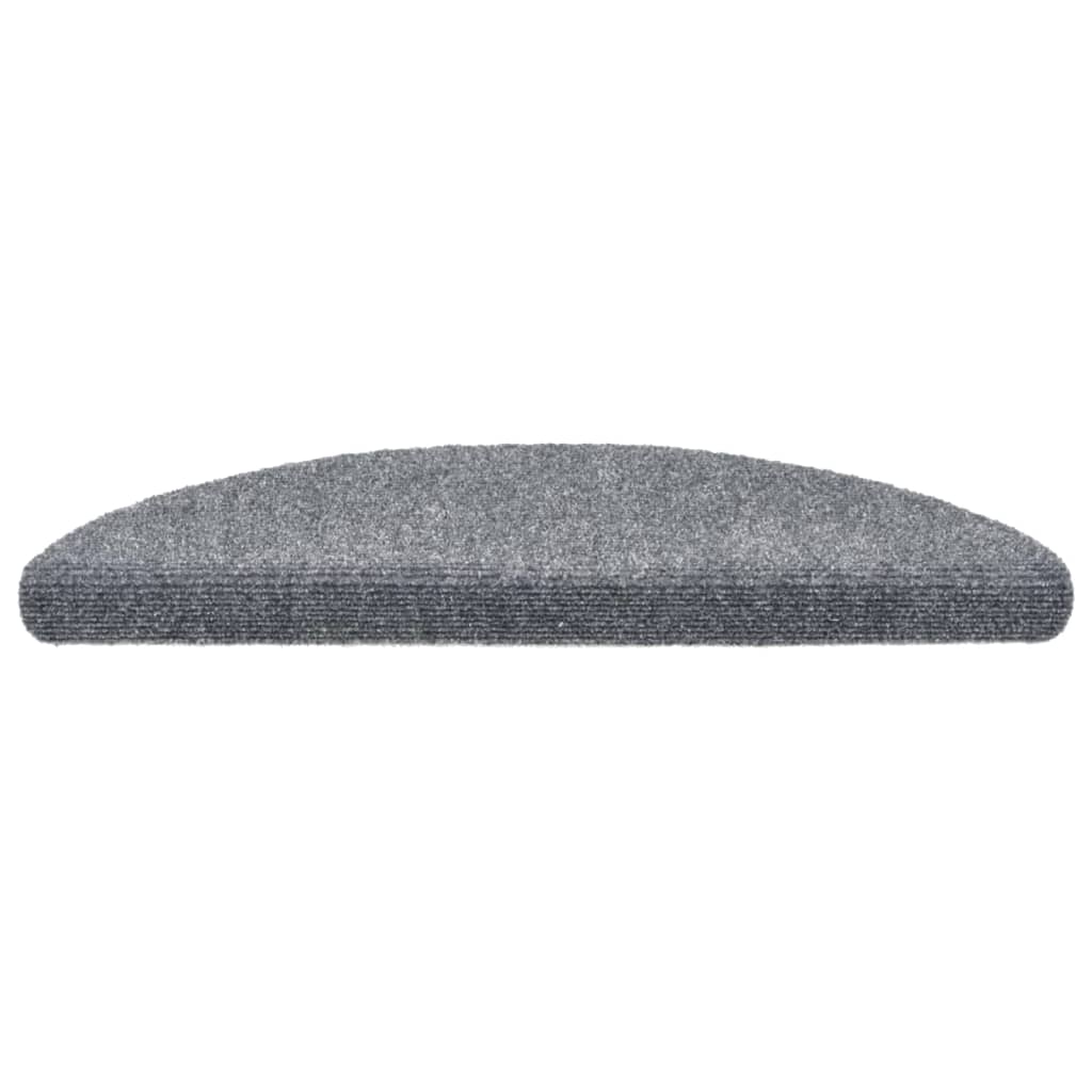 vidaXL Stufenmatten Selbstklebend 15 Stk. 56x17x3 cm Hellgrau Halbrund