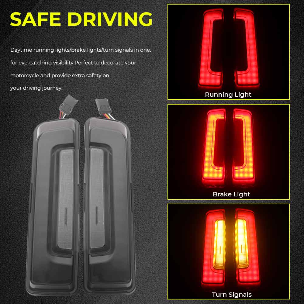 LED Saddlebag Tail Lights ABS Plastic Black Motorcycle Accessory Fit For Harley Touring Road Glide CVO/SE FLTRXSE 2023 2024 2025