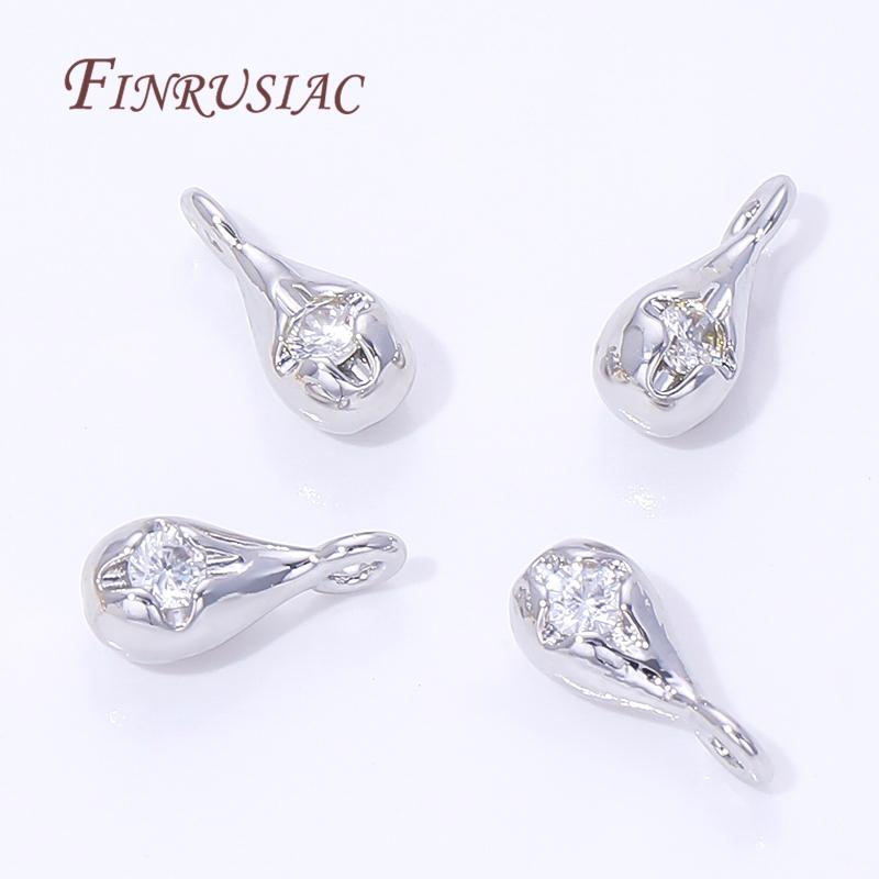 11x5mm 18K Gold Plated Drop Pendants For Jewelry,Brass with Zircon Charms For Bracelets Making Accessories,DIY Earrings Findings