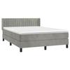 VidaXL Lit à sommier tapissier et matelas Gris clair 140x190cm Velours 3131075