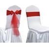 Wedding Decoration Chair Satin Sash Stretch Bow Knot Tie With Organza Tail For Dining Room Banquet Birthday Anniversary Supplies