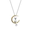 Exquisite Cute Cats Moon Pendant Necklace For Women Romantic Charm Chain Jewelry