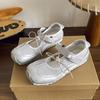 2025 new shallow mouth side empty Velcro single shoes matte leather casual Mary Jane shoes women's shoes ballet fashion training shoes