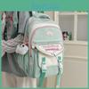 Blocked Color Cute Letter Printed Student Leisure Backpack With Pendant Plush