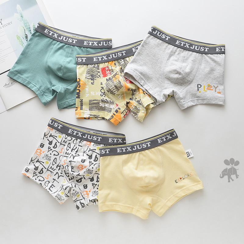 ETX Boys' Mid-Waist Boxer Briefs - Class A, Solid Color, Baby To Big Kids, Comfortable Four-Corner Shorts