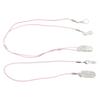 Hearing Aid Holder Transparent Clip Pink Rope Nylon Easy Fixing Hearing Aid Lanyard for Gardening Wo