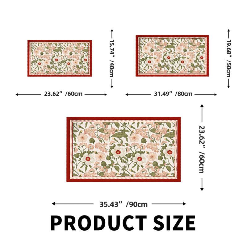 Floral Bath Mat Bathroom Floor Mats Absorbent Quick Dry Bathtub Side Carpet Non-Slip Shower Toilet Foot Rug Washable