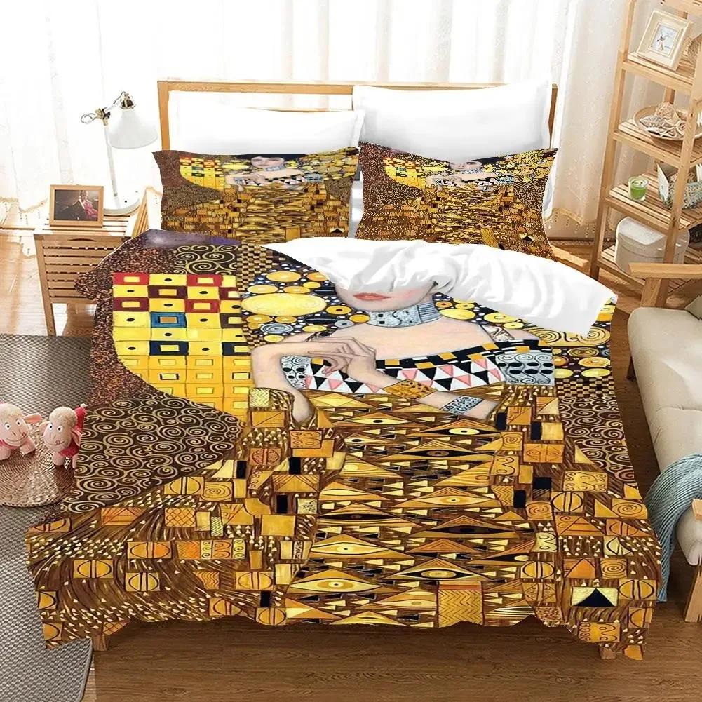 Angel  Oil Painting Bedding Set Ancient Art Duvet Cover Cartoon Warm Bed Quilt Cover Kids Bedroom Bed Cover Set Green