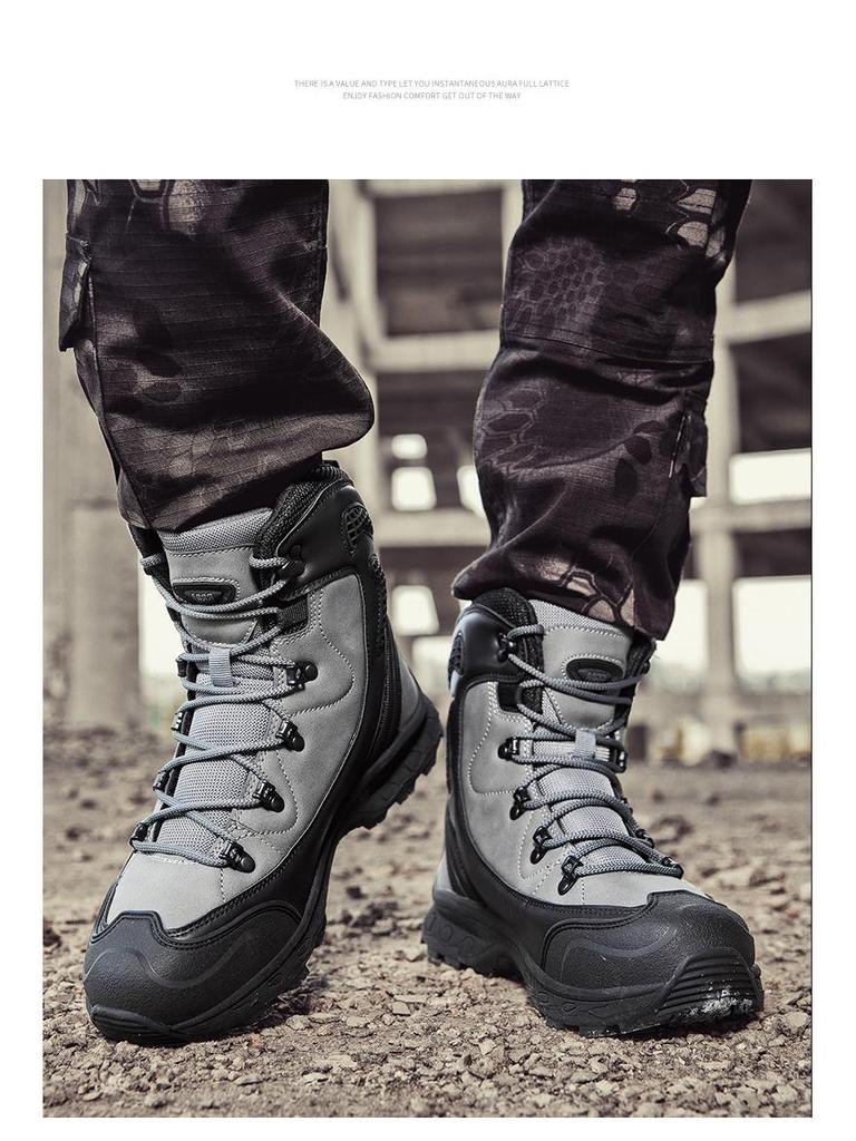 Men's Non-slip High-top Off-road Hiking Boots – Large Size Tough Guy Combat Desert Shoes
