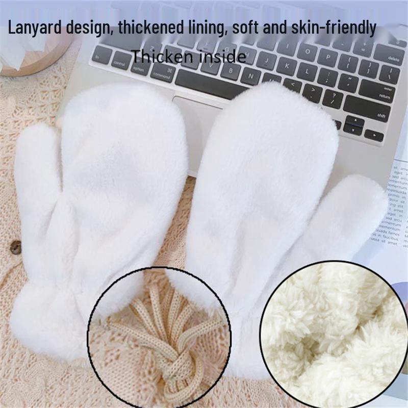 

Women s Winter Plush Cartoon Mittens - Cute, Warm, Full Coverage Christmas Gift Gloves