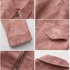 Women Fashion Slim Fit Pu Leather Jacket Long Sleeve Lapel Collar Zipper Outerwear for Fall Winter