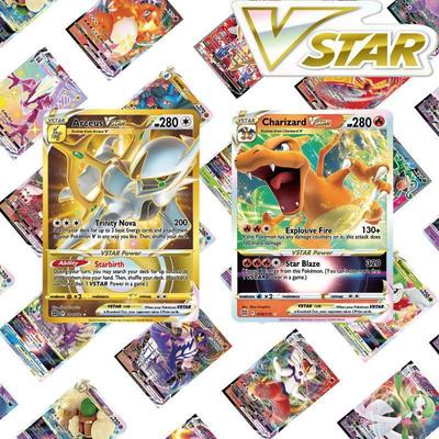 100Pcs Pokemon Cards Shining VSTAR GX EX VMAX MEGA TAG TEAM Energy Trainer Charizard Pikachu Collection Battle Card S01